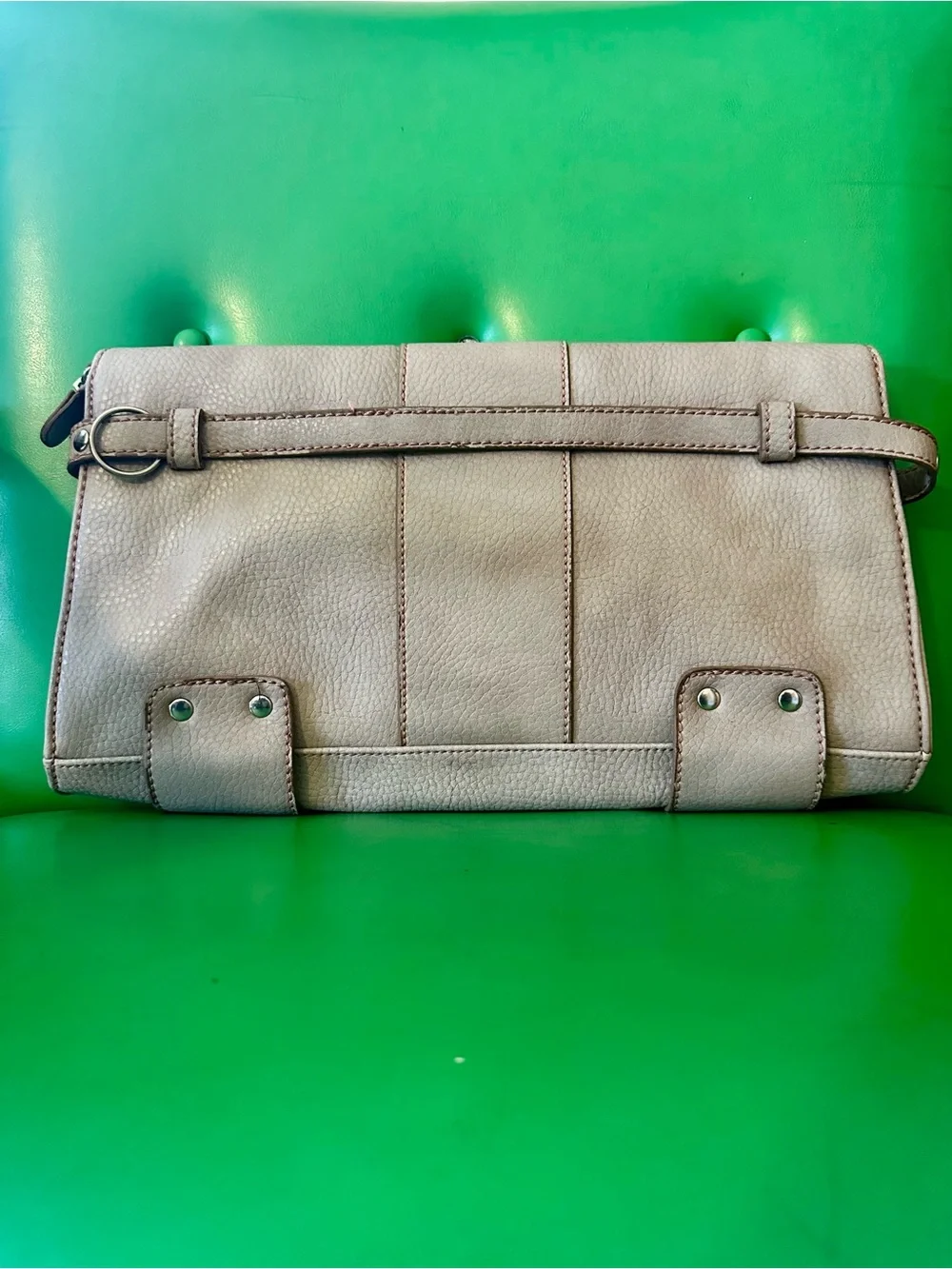 Chinese Laundry Taupe Vintage Buckle Clutch - Picture 3 of 10